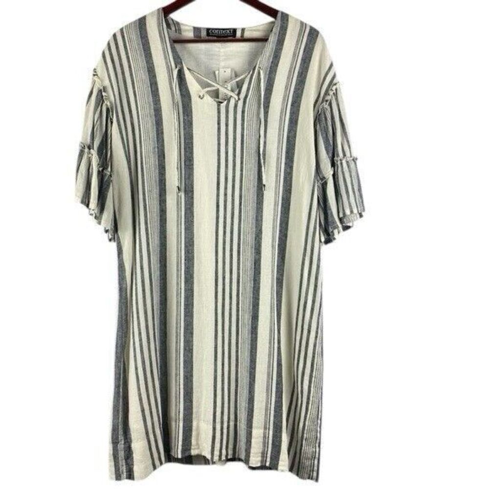 Context Lord & Taylor Women's Striped Ruffle Sleeve Dress Size Small‎ $120